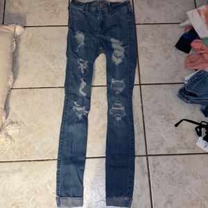 Hollister light blue jean leggings
